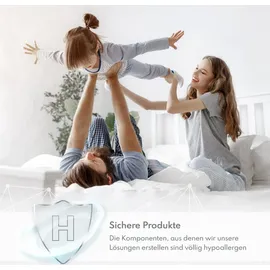 Fdm Voyager Matratze 80x200 cm Taschenfederkern Höhe 24 cm Härtegrad H3 H4 7-Liegezonen Öko-Tex Allergikergeeignet Jersey Bezug Waschbar Kokosfaser-Einlage