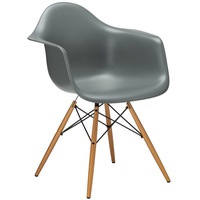 Vitra Stuhl Eames Plastic Armchair RE 83x63x59 cm granitgrau, Gestell: Ahorn, Designer Charles & Ray Eames