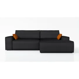 mebloland Ecksofa TOR mit Schlaffunktion. Farbe: Black. - Schwarz