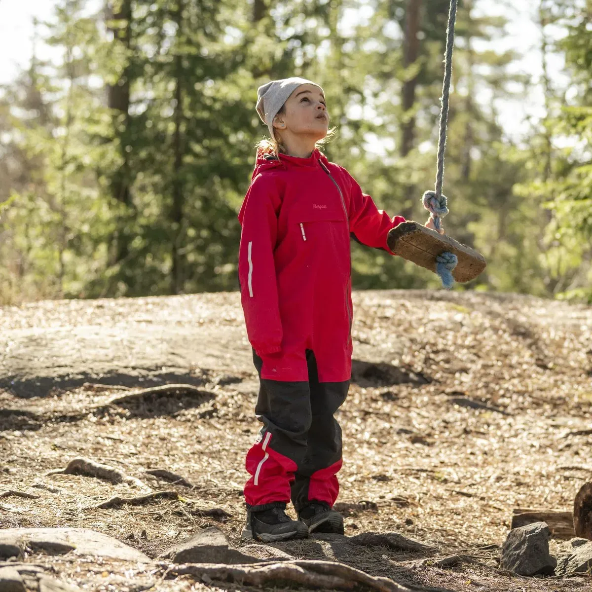 Bergans Lilletind Kids Coverall alpine rose/dark shadow grey (25740) 92