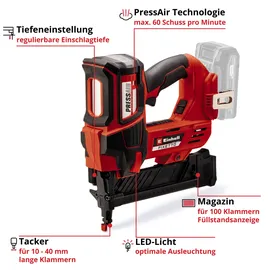 Einhell FIXETTO 18/38 S Akkutacker 18 V, 60 Schläge/min, max. 38 mm Klammerlänge, 2,82 kg