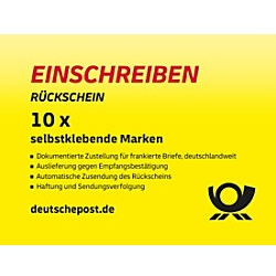 Deutsche Post Einschreiben-Label Rückschein 4,85 ¤ Deutschland 10 Stück