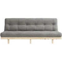 Karup Schlafsofa KARUP DESIGN "Lean 200 Schlafsofa, Gästebett, Sofa mit Futonmatratze", grau, B:200cm H:73cm T:100cm, Bezug: 80% Baumwolle, 20% Polyester, Sofas, Schlafsofa, Inkl. Futonmatratze, Liegefläche 130x200 cm, FSC zertifizierte Kiefer