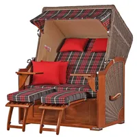 Bene living Strandkorb Komplettset Schaalsee Mahagoni PE grau Modell