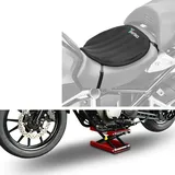 Set: Motorrad Hebebühne Midlift M passend für Chopper / Custombike bis kg in rot ConStands mit Gel Sitzkissen Neopren L sw CB39562