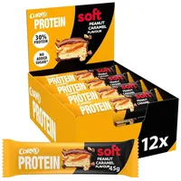 Corny Protein Riegel Corny Soft Peanut-Caramel Flavor, 30% Protein, Eiweißriegel ohne Zuckerzusatz, Vorratsbox 12x45g