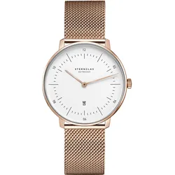 STERNGLAS - NAOS XS - weiß - roségold - milanaise - roségold / 33MM