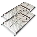 Sleepneo Lattenrost, Braun, Holz, Teilmassiv,Buche, Birke, 7-Zonen, 180x200 cm, bewegliche Leistenlagerung, Federholzleisten verleimt, Federleisten mit Triokappen, individuelle Liegehärteeinstellung, Mittelgurt, verstellbar, Schlafzimmer, Lattenroste