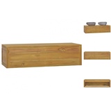 vidaXL Wand-Badschrank 110x45x30 cm Teak Massivholz