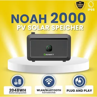 Stegpearl Growatt Speicher NOAH 2000 | Photovoltaik Solarspeicher für Balkonkraftwerk