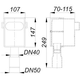 Dallmer Rohbauset Waschgeräte-Siphon 400 Vario, DN 40/50