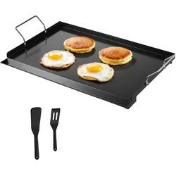 VEVOR Flache Grillplatte Grillpfanne Karbonstahl BBQ Kochgeschirr 606x360mm