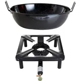 ALLGRILL Hockerkocher-Set mit Emaille-Schüssel Ø 40 cm