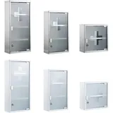 Zedelmaier Medizinschrank Abschließbarer Medizinschrank aus Edelstahl,Medikamentenschrank (YX2001) Magnetverschluss, Kindersicher, abschließbar mit 2 Enden silberfarben