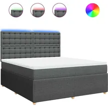 vidaXL Boxspringbett 180 x 200 cm Dunkelgrau
