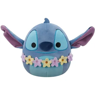Squishmallows SQDI01088 - Stitch mit Blumenkette 25 cm, offizielles Jazwares Plüsch, superweiches Kuscheltier