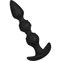 Silikon-Analdildo mit Struktur, 16,5 cm, schwarz