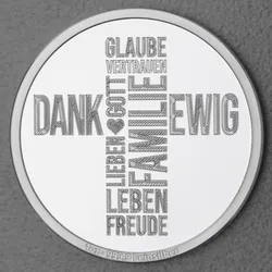 Silbermedaille 1oz Wortkreuz Gravurmedaille