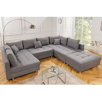 riess-ambiente Wohnlandschaft KENT 305cm grau, Set 4 Teile, Wohnzimmer · XXL · U-Form · mit Federkern · Stoffbezug · Modern Design grau