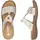 Rieker Pantolette RIEKER, Damen, Gr. 38, beige (creme), Lederimitat, metallic, Schuhe, Sommerschuh, Strandschuh, Klettschuh mit Perforation