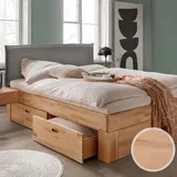 Massivholz »Los Angeles VII« Kernbuche Massivholzbett 180x200 cm / 25 cm / ohne Bettschublade