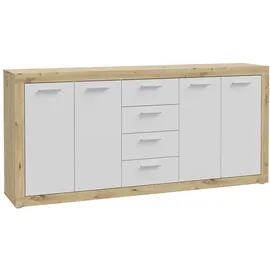 Forte Baccio 198 x 92 x 41 cm Artisan Eiche Dekor / Weiß matt