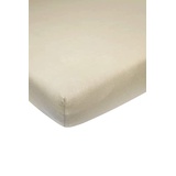 Meyco Home Basic Jersey Uni Spannbettlaken für 1-Person (Bettlaken mit weicher Jersey-Qualität, aus 100% Baumwolle, perfekte Passform durch Rundum-Gummizug, atmungsaktiv, Maße: 120 x 200 cm), Sand