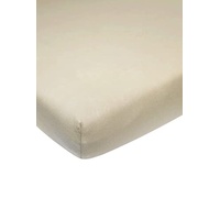 Meyco Home Basic Jersey Uni Spannbettlaken für 1-Person (Bettlaken mit weicher Jersey-Qualität, aus 100% Baumwolle, perfekte Passform durch Rundum-Gummizug, atmungsaktiv, Maße: 120 x 200 cm), Sand