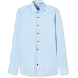 Olymp Businesshemd OLYMP No. Six 24/Seven super slim, Herren, Gr. 39, Normaler Arm, blau (hellblau), 92% Baumwolle, 8% Elasthan, Hemden,