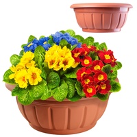 Kadax Blumenschale, aus Kunststoff, Pflanzschale, 23 cm, Terrakotta, 1