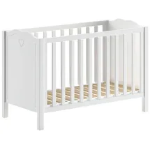 58 aufm Kessel 58aufmkessel Babybett, Weiß Holz, 60x120 cm, Babymöbel, Babybetten, Gitterbett
