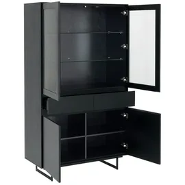 Furnhouse Vitrine 110 x 45 x 190 cm Schwarz