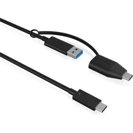 ICY BOX USB 3.2 (Gen 2) 3.1 Gen2) USB-C USB-A + USB-C Schwarz