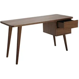 miliboo Design-Schreibtisch Nussbaum L140 cm FIFTIES