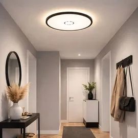 Briloner LED Deckenleuchte 1-flammig rund schwarz 18W