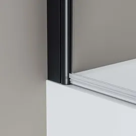 Bernstein Duschabtrennung Bernstein Nano Echtglas 6mm NT209 120x140 cm, Profil Schwarz matt