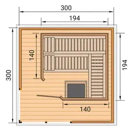 Weka Design-Saunahaus 412 inkl. 7,5 kW Saunaofen OS + ext. Steuerung