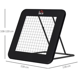 Homcom Fußball Rebounder Metall, PE, Polyester