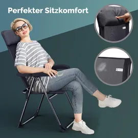 CASARIA Gartenstuhl 4er Set klappbar 7-fach verstellbar 0 x 0 x 0 cm grau