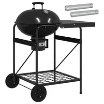vidaXL Holzkohlegrill mit Räuchertuben 91 x 71 x 107 cm schwarz