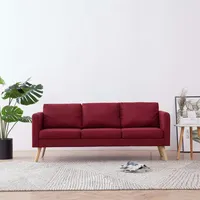 vidaXL 3-Sitzer-Sofa Stoff Weinrot
