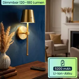 ideoon lights Elegante LED Wandleuchte (2er-Set) 44 hochwertige LEDs Gold