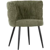 Livetastic Armlehnstuhl, Dunkelgrün, Textil, Rundrohr, 62x78x80 cm, Esszimmer, Stühle, Esszimmerstühle, Vierfußstühle