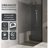 Marwell Wandpaneel fugenlos wasserdicht Marwell Urbanox Aluverbundplatte grau 120x210 cm Duschrückwand & Küchenrückwand - Grau