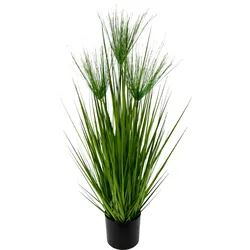 Kunstpflanze I.GE.A. "Zyperngras im Topf", grün, B:24cm H:75cm T:24cm, Kunststoff, Kunstpflanzen