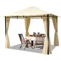 TOOLPORT Rendezvous 3x3m Softtop Gartenpavillon 3x3 m wasserdichter Pavillon mit 4 Seitenteilen Dachplane ca. 180 g/m2 - (300216)