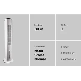 KOENIC KTFC 806022 Turmventilator Weiß