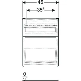 Geberit iCon Seitenschrank, 2 Schubladen, weiß matt
