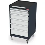 STIER Mobiler Schubladenschrank mit 6 Schubladen, 600x575x1090, Lichtgrau und Anthrazitgrau