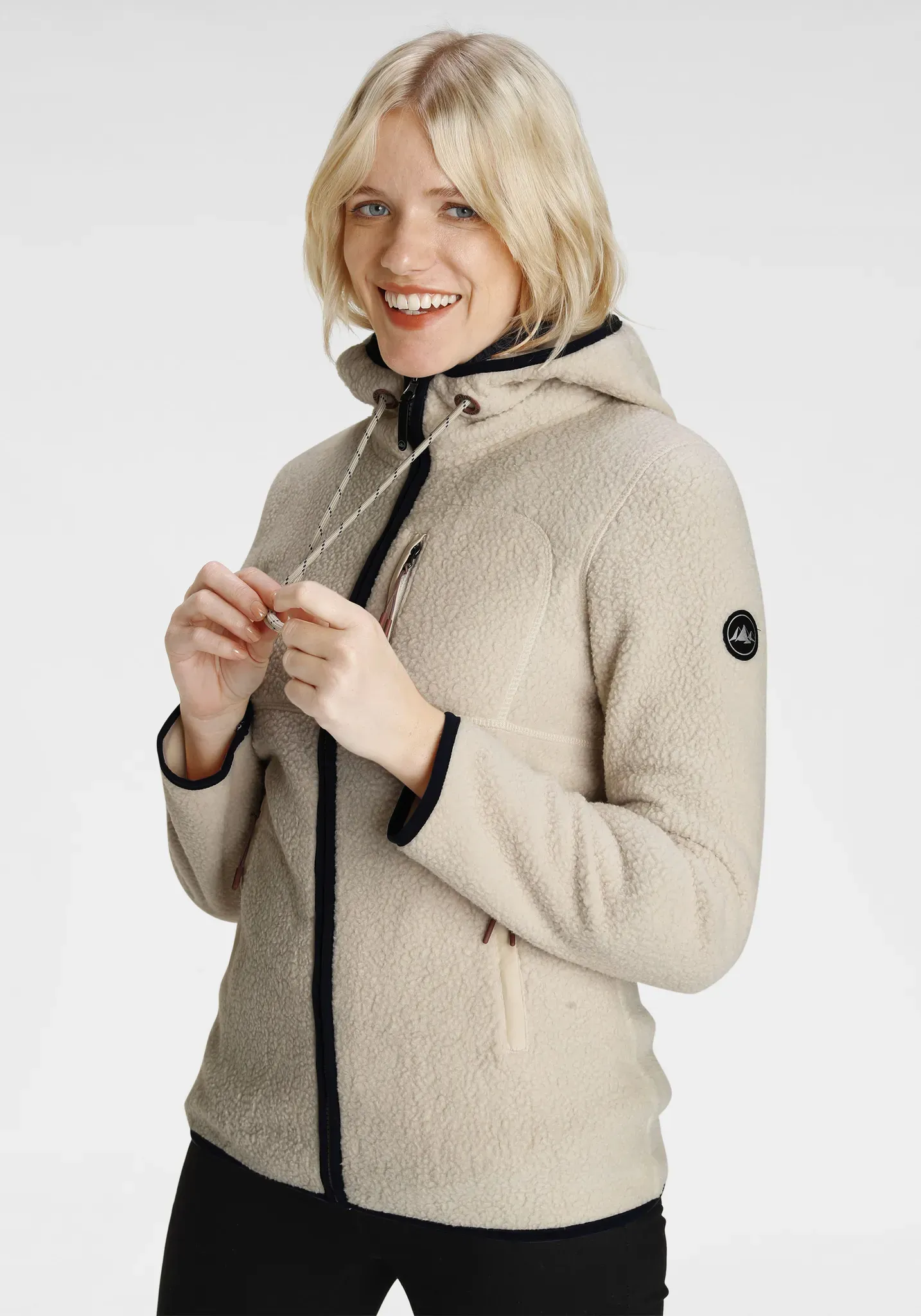 Fleecejacke POLARINO, Damen, Gr. 42, beige, Fleece, Obermaterial: 100% Polyester, regular fit, Jacken Fleecejacke, für kalte Tage, aus schnell trocknendem Material, Regular Fit